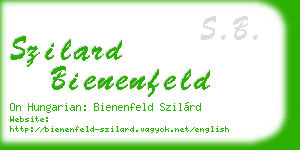 szilard bienenfeld business card